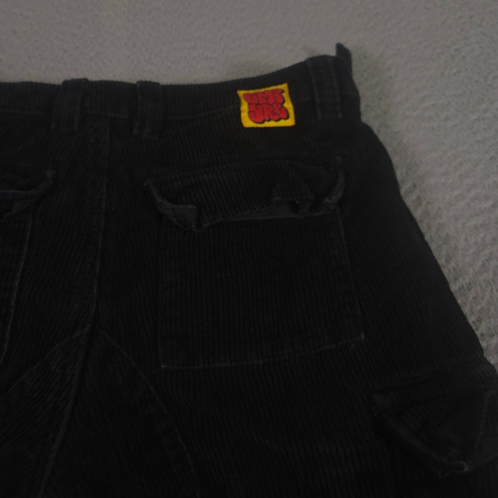 Empyre Pants Mens 30x28 Black Corduroy Cargo Skate Straight Multi Pocket Y2K - Picture 9 of 10